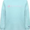 Champion Girls' Solid Raglan Fleece Hoodie For Girls' Ice Fall Heather -Champion Shop unnamed file 104