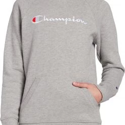Champion Girls' Solid Raglan Fleece Hoodie For Girls' Oxford Heather