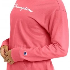 Champion Women's Midweight Jersey Script Logo Hoodie For Women White -Champion Shop unnamed file 156