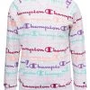 Champion Girls' Allover Print Raglan Fleece Hoodie For Girls' White