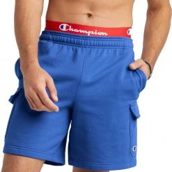 Champion Men's Powerblend Fleece Cargo 8" Shorts For Men Bright Royal
