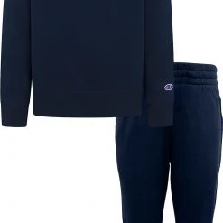 Champion Kids' Signature Fleece Crewneck Jogger Set For Girls' White