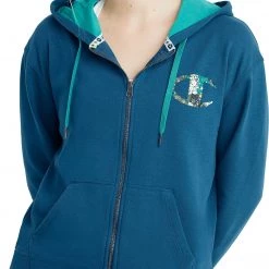 Champion Women's Campus French Terry Floral Logo Zip Hoodie For Women Fresh Teal