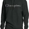 Champion Men's Powerblend Fleece Chainstitch Outline Script Logo Hoodie For Men Black -Champion Shop unnamed file 187
