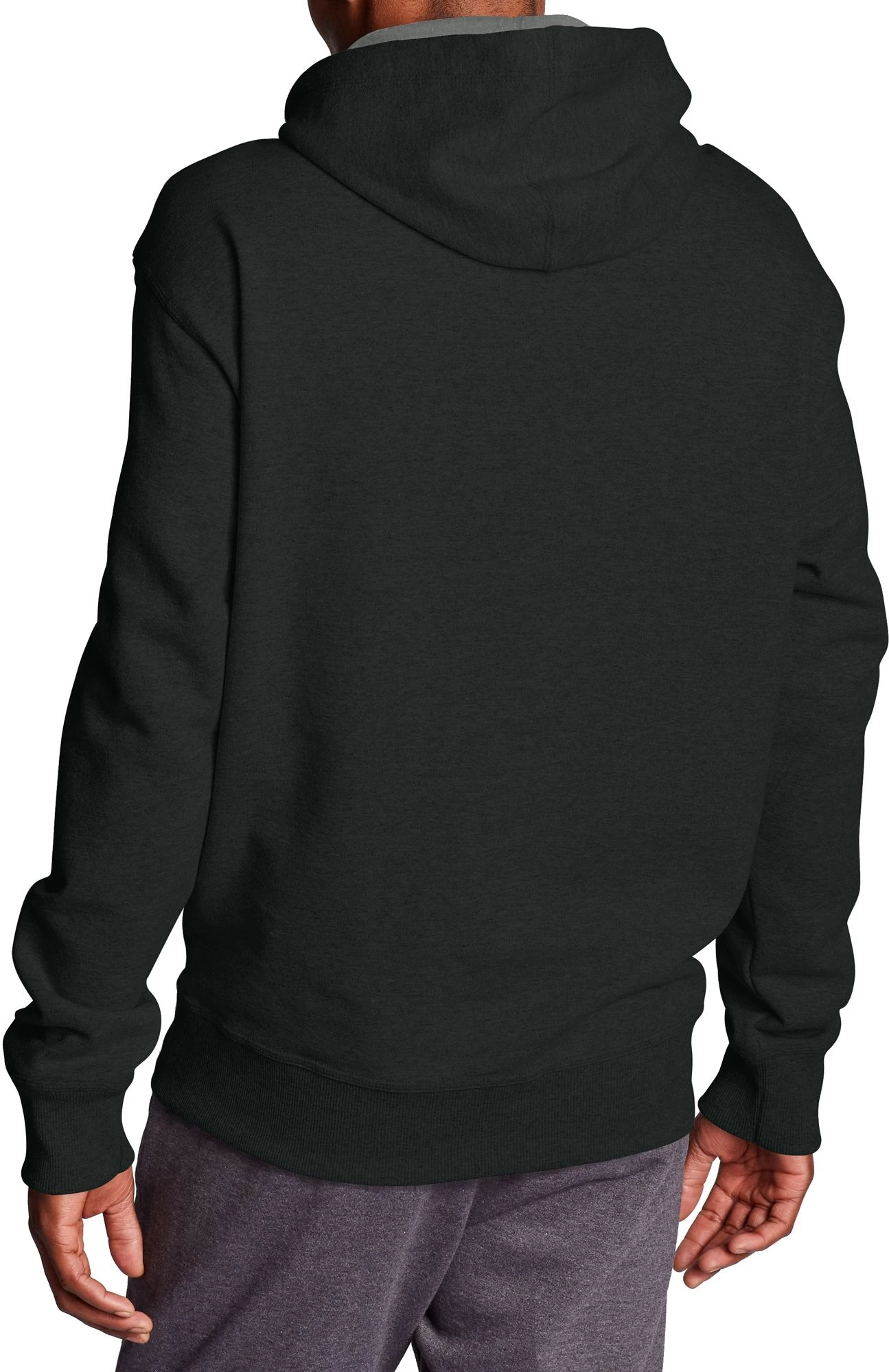 Champion Men's Powerblend Fleece Chainstitch Outline Script Logo Hoodie For Men Black 4 Champion Men's Powerblend Fleece Chainstitch Outline Script Logo Hoodie For Men Black - Image 2