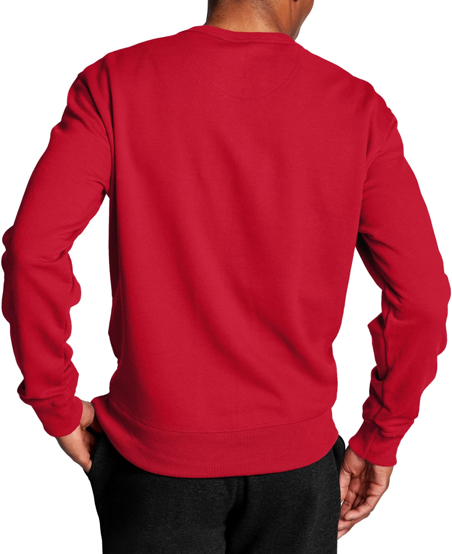 Champion Men's Powerblend Fleece Script Logo Crewneck Sweatshirt For Men Granite Heather 4 Champion Men's Powerblend Fleece Script Logo Crewneck Sweatshirt For Men Granite Heather - Image 2