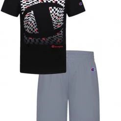 Champion Boys' Checker Fade T-Shirt For Boys' White/navy