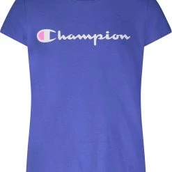 Champion Girls' Solid Graphic T-Shirt For Girls' Oxford Heather