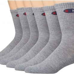 Champion Women's Crew Socks 6-Pack For Women White/grey/black