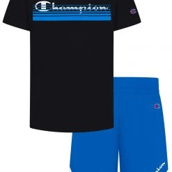 Champion Boys' Sunrise Script Set For Boys' Black/bozzetto Blue