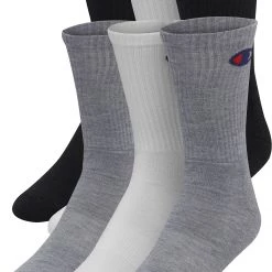 Champion Men's Crew Socks - 6 Pack For Men Grey/heather