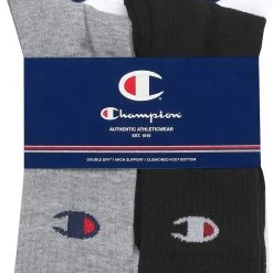 Champion Men's Crew Socks - 6 Pack For Men Grey/heather -Champion Shop unnamed file 362
