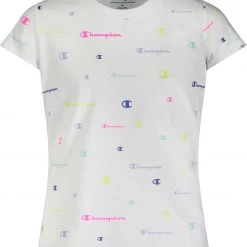 Champion Girls' Printed Logo Short Sleeve T-Shirt For Girls' White