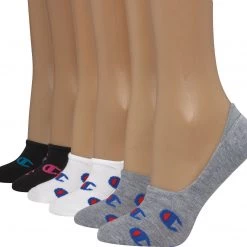 Champion Women's Invisible Liner Socks 6-pack For Women Pink/white