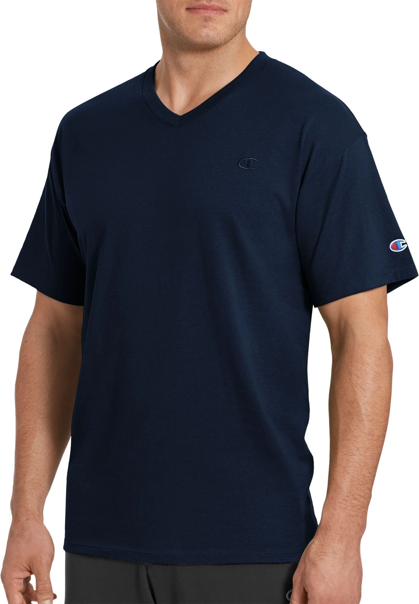 Champion Men's Classic Jersey V-Neck T-Shirt For Men Navy 3 Champion Men's Classic Jersey V-Neck T-Shirt For Men Navy