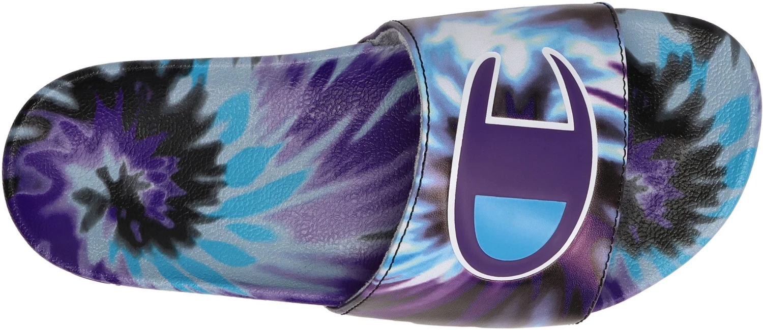 Champion Women's IPO Tie Dye Slides For Women Pink/yellow 6 Champion Women's IPO Tie Dye Slides For Women Pink/yellow - Image 4