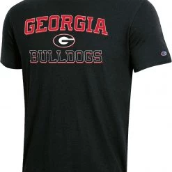 Champion Men's Georgia Bulldogs Black Crew T-Shirt For Men
