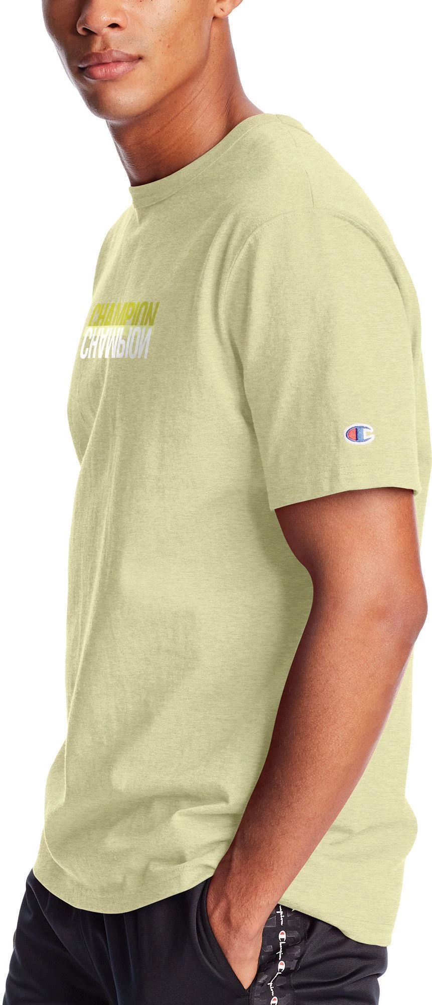 Champion Men's Heritage Reflection Logo Graphic T-Shirt For Men Lemon Glacier 5 Champion Men's Heritage Reflection Logo Graphic T-Shirt For Men Lemon Glacier - Image 3
