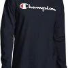 Champion Men's Chest Script Long Sleeve Tee For Men Scarlet -Champion Shop unnamed file 474