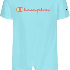 Champion Girls' Classic Script Tie Front T-Shirt For Girls' Land Ice/bubbly Pink