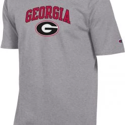 Champion Men's Georgia Bulldogs Grey Jersey T-Shirt For Men