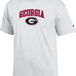 Champion Men's Georgia Bulldogs White Logo T-Shirt For Men