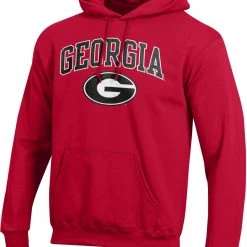 Champion Men's Georgia Bulldogs Red Pullover Hoodie For Men