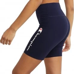Champion Women's Authentic Script Logo Bike Shorts For Women Athletic Navy -Champion Shop unnamed file 498