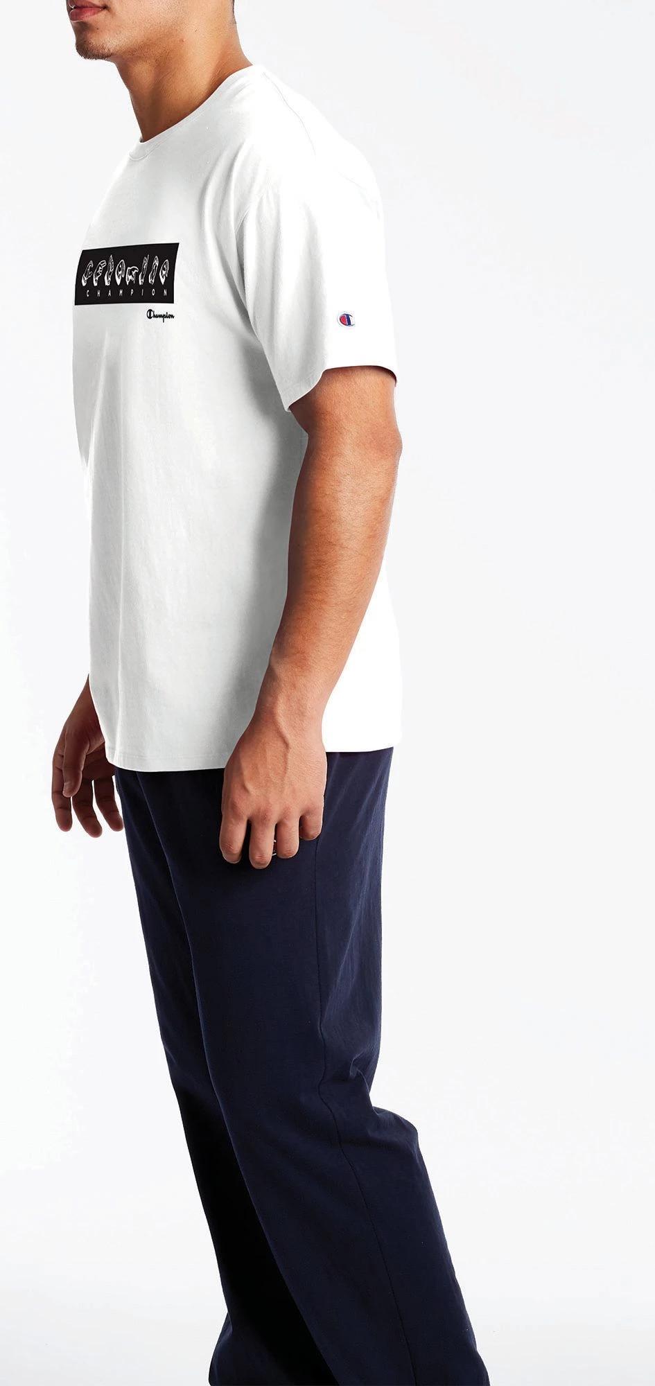 Champion Men's Sign Language Short Sleeve Graphic T-Shirt For Men White 5 Champion Men's Sign Language Short Sleeve Graphic T-Shirt For Men White - Image 3