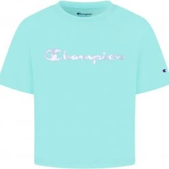 Champion Girls' Tie Dye Graphic Boxy T-Shirt For Girls' Aruba Blue