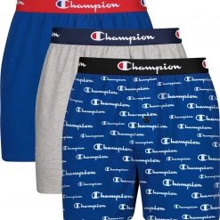 Champion Men's Cotton Stretch Boxers - 3 Pack For Men Blu Spt/ox G H/surf W Blu