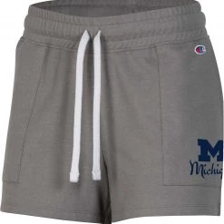 Champion Women's Michigan Wolverines Gray French Terry Shorts For Women