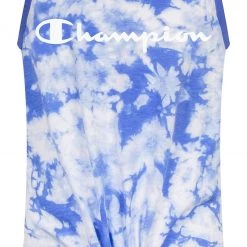 Champion Girls' Tie Front Tie Dye Tank Top For Girls' Knockout Pink