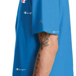 Champion Men's Heritage All Over Logo Graphic T-Shirt For Men Blue Jay -Champion Shop unnamed file 577