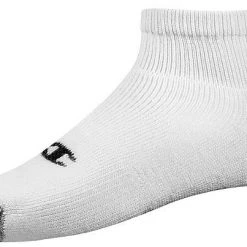 Champion Men's Double Dry Performance Quarter Socks - 6 Pack For Men Black
