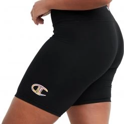 Champion Women's Authentic Bike Brush Stroke Logo Shorts For Women Black -Champion Shop unnamed file 620