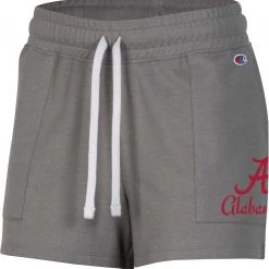 Champion Women's Alabama Crimson Tide Gray French Terry Shorts For Women