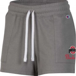 Champion Women's Ohio State Buckeyes Gray French Terry Shorts For Women