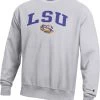 Champion Men's LSU Tigers Grey Reverse Weave Crew Sweatshirt For Men -Champion Shop unnamed file 643