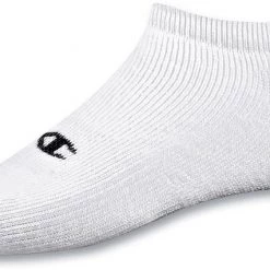 Champion Men's Double Dry Performance No Show Socks - 6 Pack For Men White