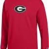 Champion Men's Georgia Bulldogs Red Wordmark Long Sleeve T-Shirt For Men -Champion Shop unnamed file 655