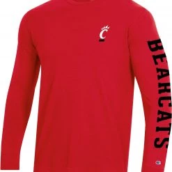 Champion Men's Cincinnati Bearcats Red Long Sleeve Crew T-Shirt For Men