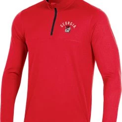 Champion Men's Georgia Bulldogs Red Quarter-Zip Pullover Shirt For Men