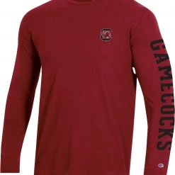 Champion Men's South Carolina Gamecocks Garnet Long Sleeve Crew T-Shirt For Men