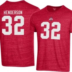 Champion Men's Ohio State Buckeyes TreVeyon Henderson #32 Scarlet T-Shirt For Men