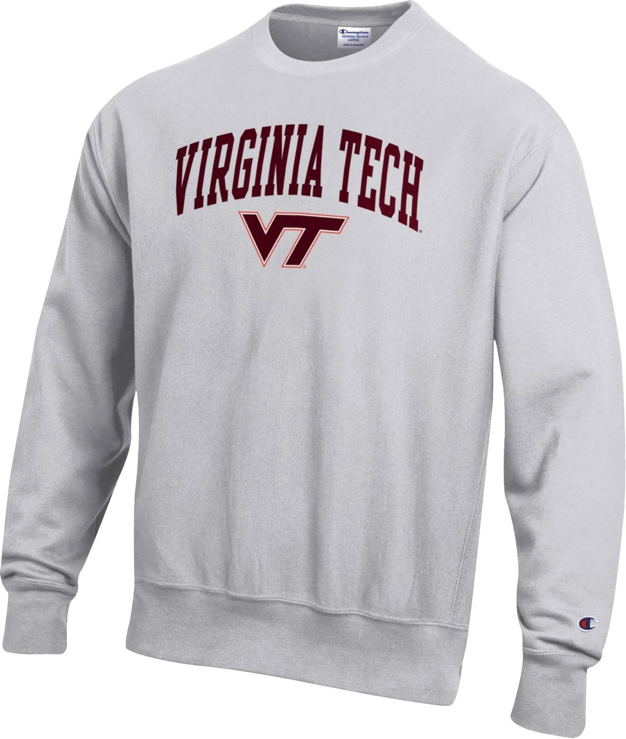 Champion Men's Virginia Tech Hokies Grey Reverse Weave Crew Sweatshirt For Men 3 Champion Men's Virginia Tech Hokies Grey Reverse Weave Crew Sweatshirt For Men