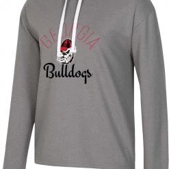 Champion Women's Georgia Bulldogs Gray French Terry Cropped Pullover Hoodie For Women