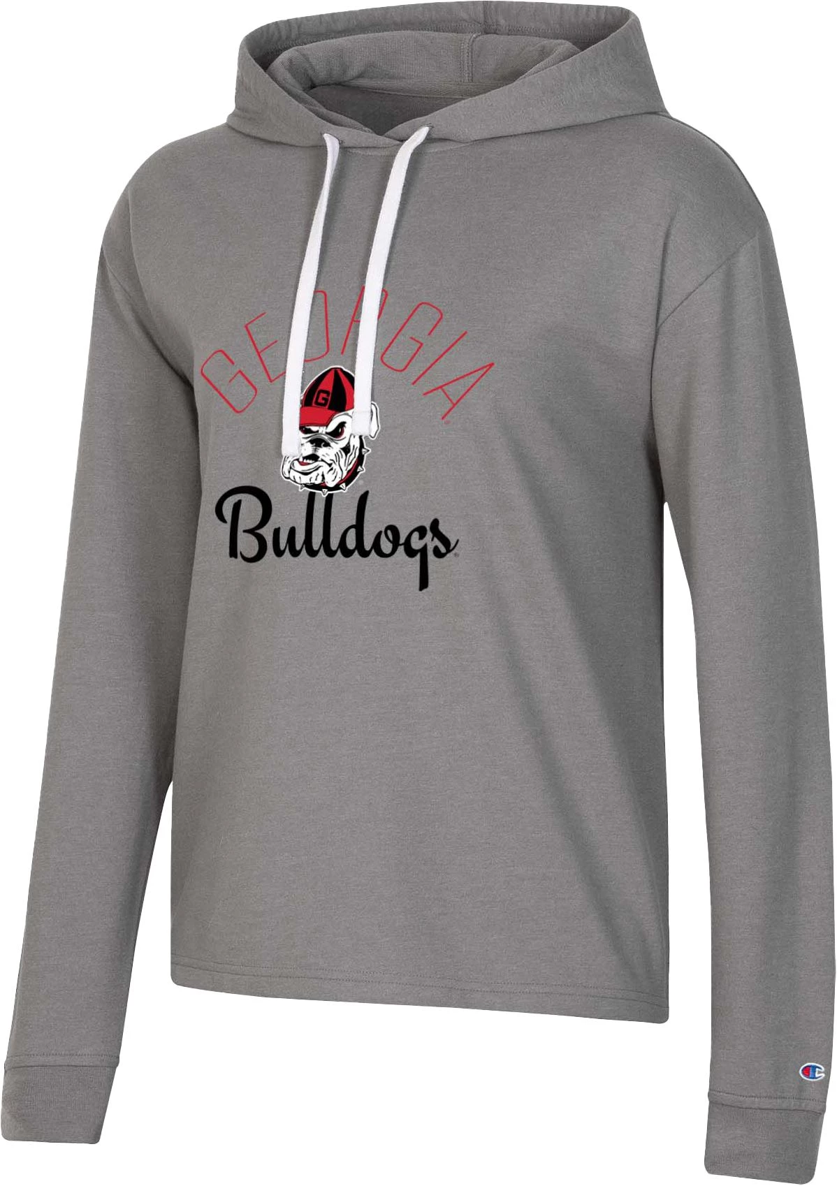 Champion Women's Georgia Bulldogs Gray French Terry Cropped Pullover Hoodie For Women 3 Champion Women's Georgia Bulldogs Gray French Terry Cropped Pullover Hoodie For Women
