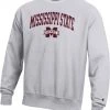 Champion Men's Mississippi State Bulldogs Grey Reverse Weave Crew Sweatshirt For Men -Champion Shop unnamed file 711