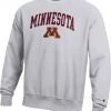 Champion Men's Minnesota Golden Gophers Grey Reverse Weave Crew Sweatshirt For Men